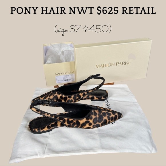 Marion Parke Shoes - Marion Parke NWT Leopard Pony Hair Slingback Flats